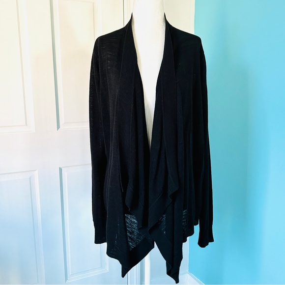 Theory Draped Open Front Flamme Linen Blend Cardigan (size S) - Picture 2 of 12